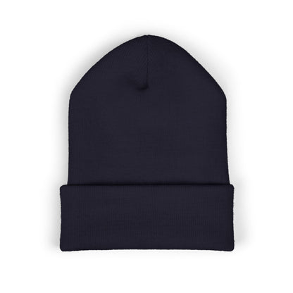 Embroidered Olive 'Let It Be' Cuffed Beanie