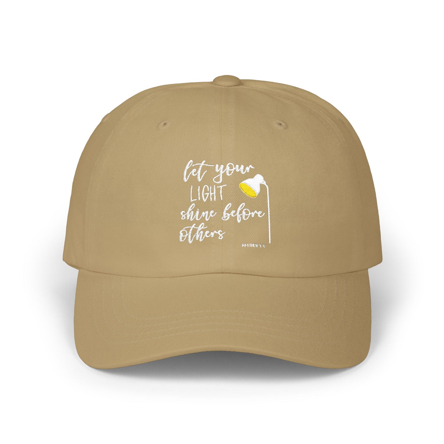 Classic Dad Cap — "Let Your Light Shine Before Others" Inspirational Embroidered Baseball Hat