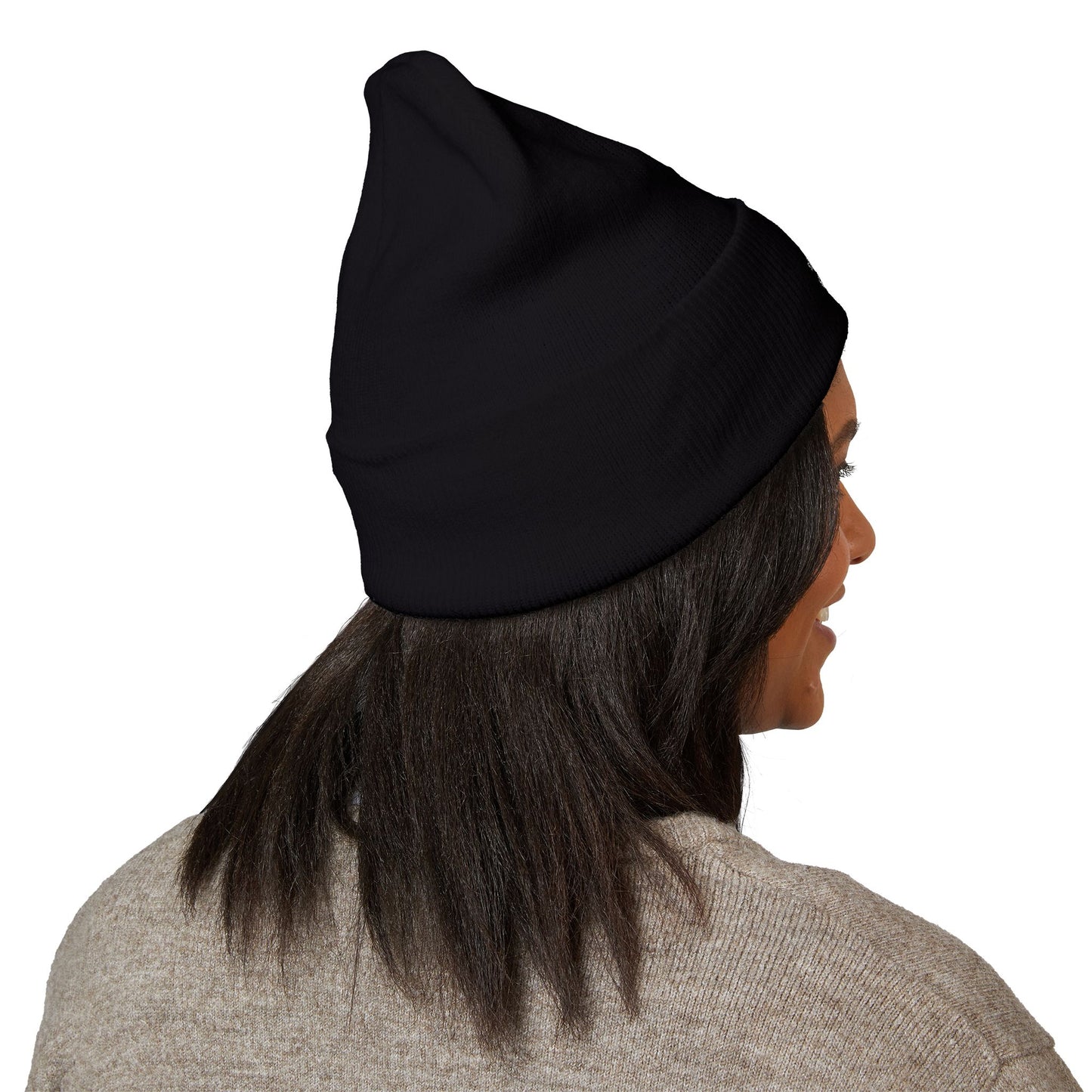 Embroidered Olive 'Let It Be' Cuffed Beanie