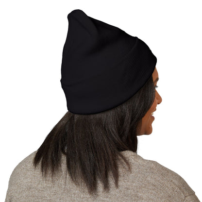 Embroidered Olive 'Let It Be' Cuffed Beanie