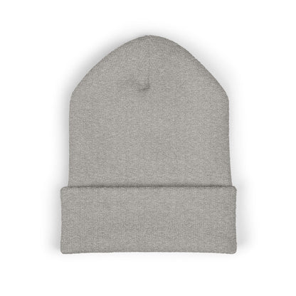 Embroidered Olive 'Let It Be' Cuffed Beanie