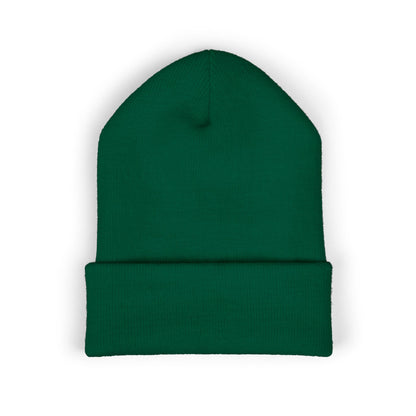 Embroidered Olive 'Let It Be' Cuffed Beanie