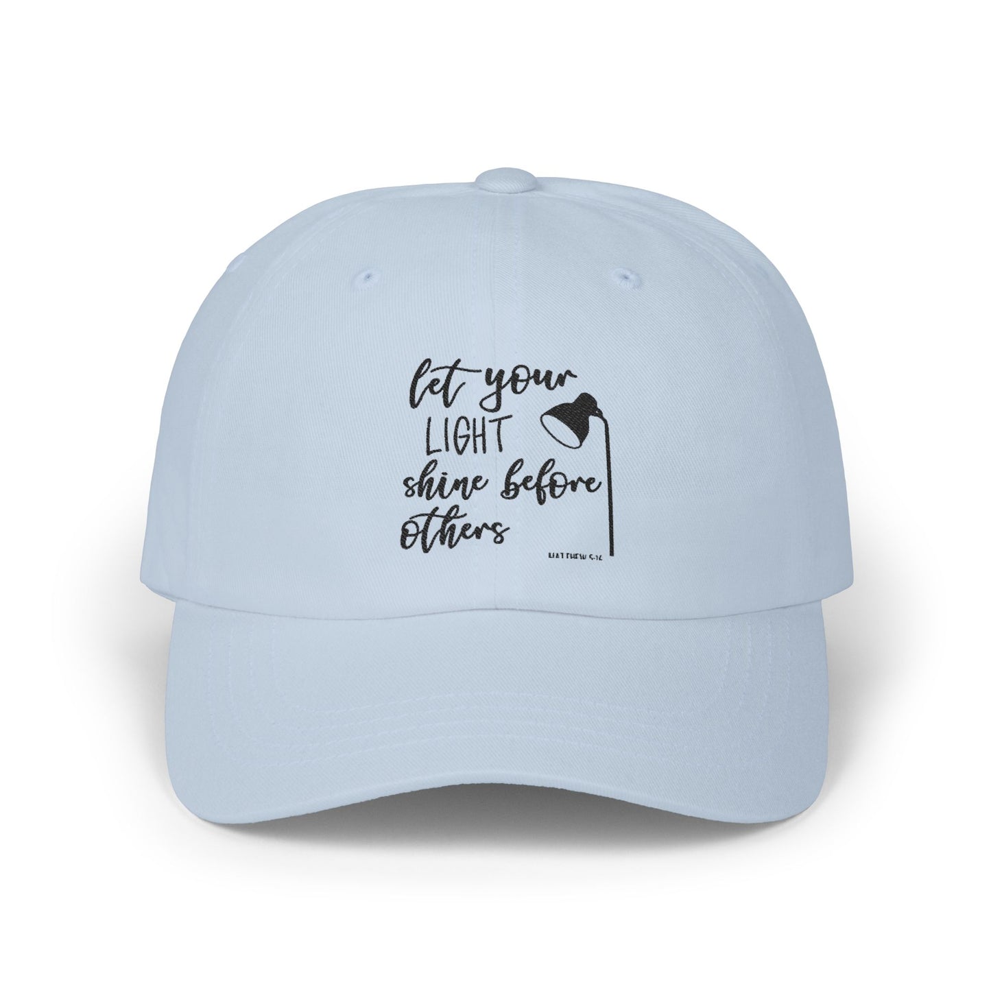 Dad Cap — "Let Your Light Shine Before Others" Inspirational Embroidered Hat