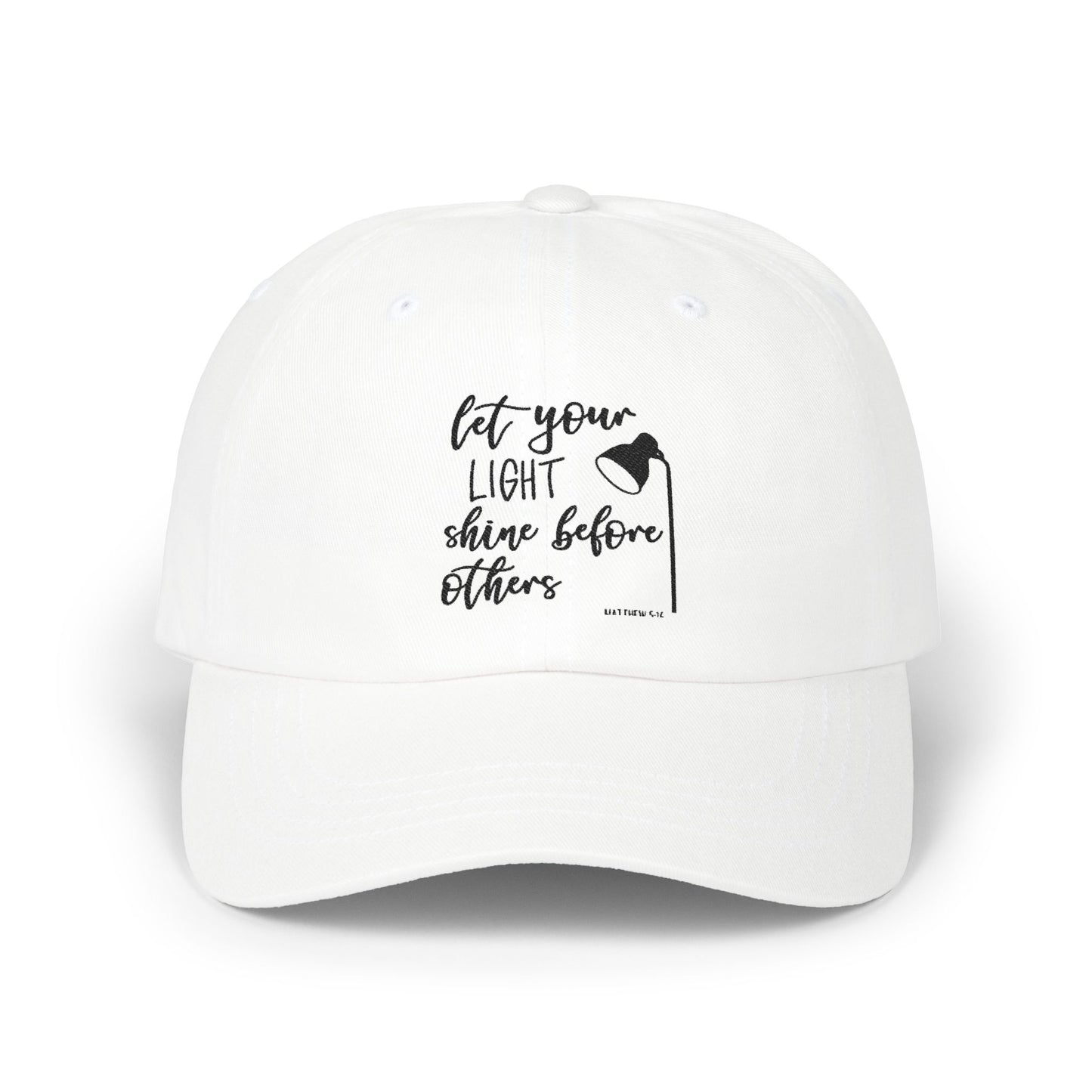 Dad Cap — "Let Your Light Shine Before Others" Inspirational Embroidered Hat