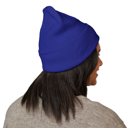 Embroidered Olive 'Let It Be' Cuffed Beanie