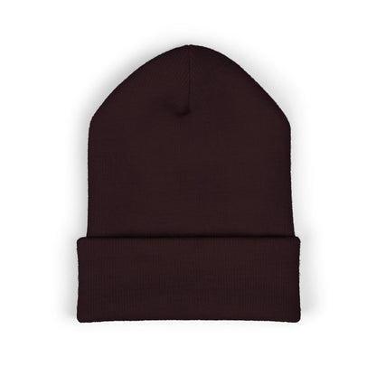 Embroidered Olive 'Let It Be' Cuffed Beanie