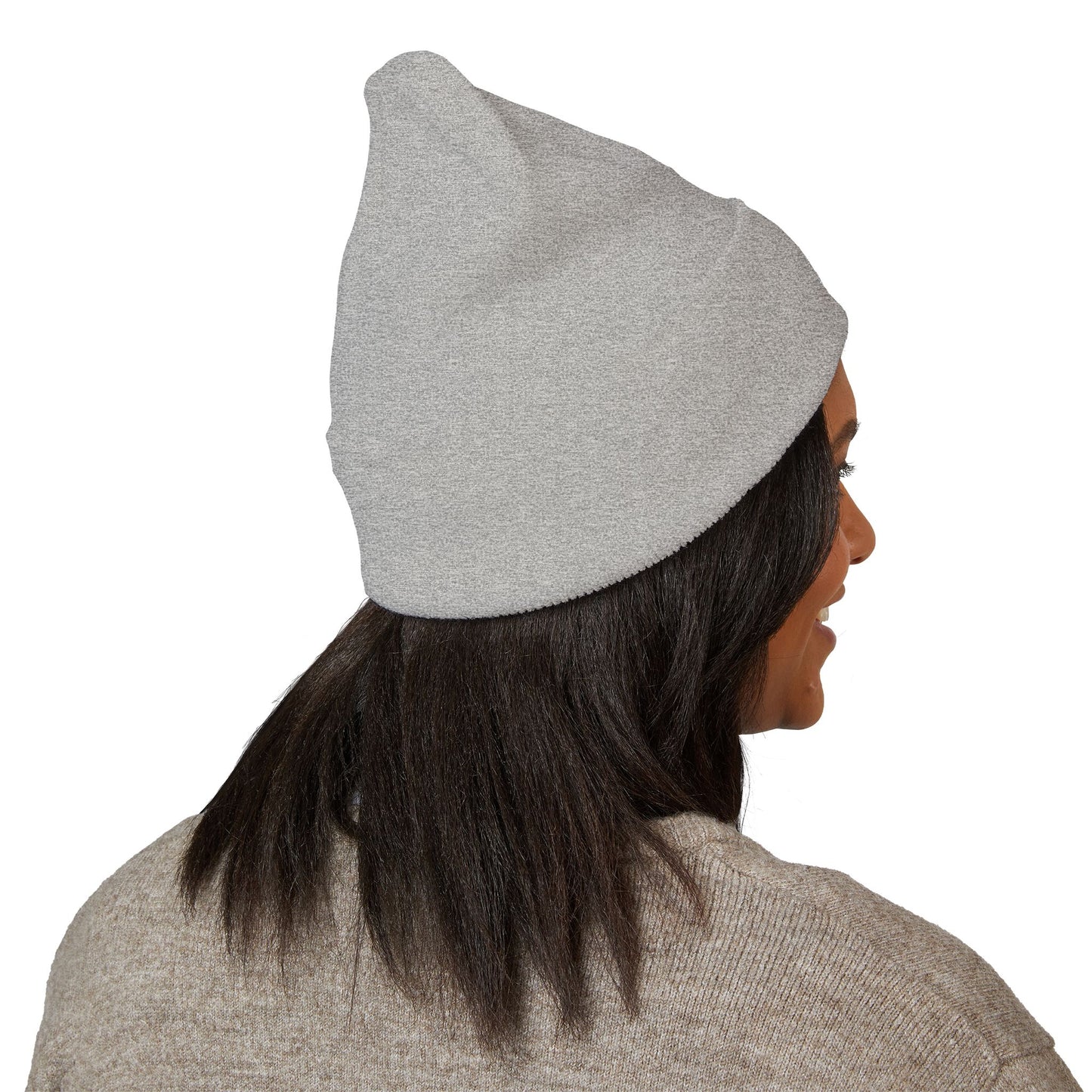 Embroidered Olive 'Let It Be' Cuffed Beanie