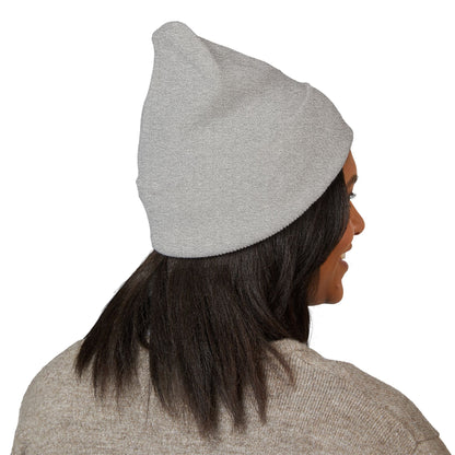 Embroidered Olive 'Let It Be' Cuffed Beanie