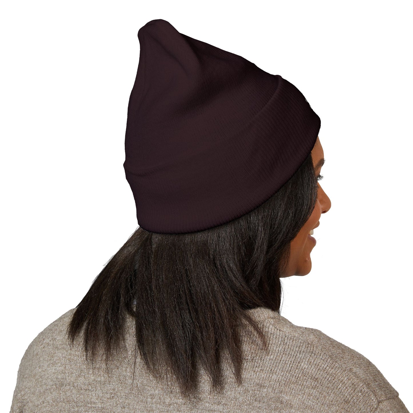 Embroidered Olive 'Let It Be' Cuffed Beanie