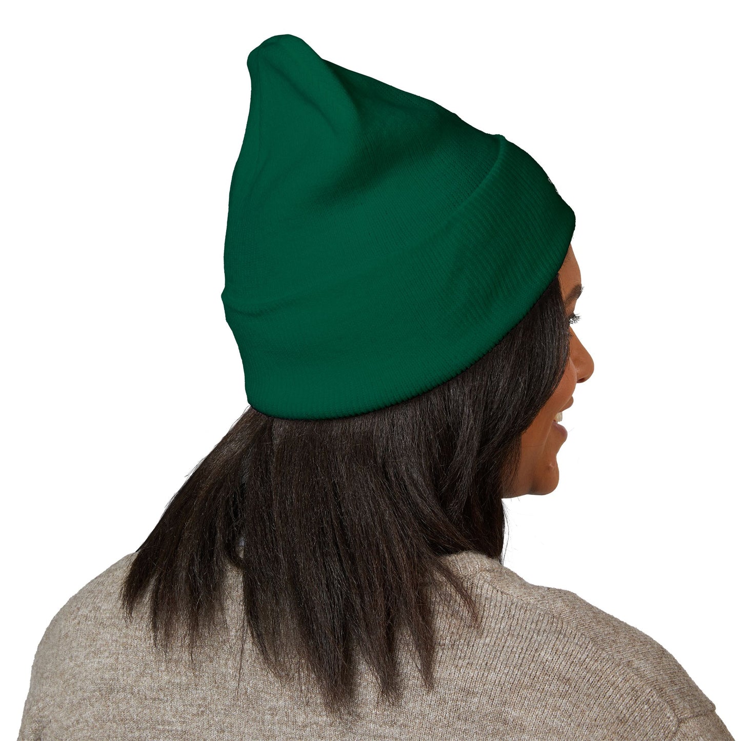 Embroidered Olive 'Let It Be' Cuffed Beanie