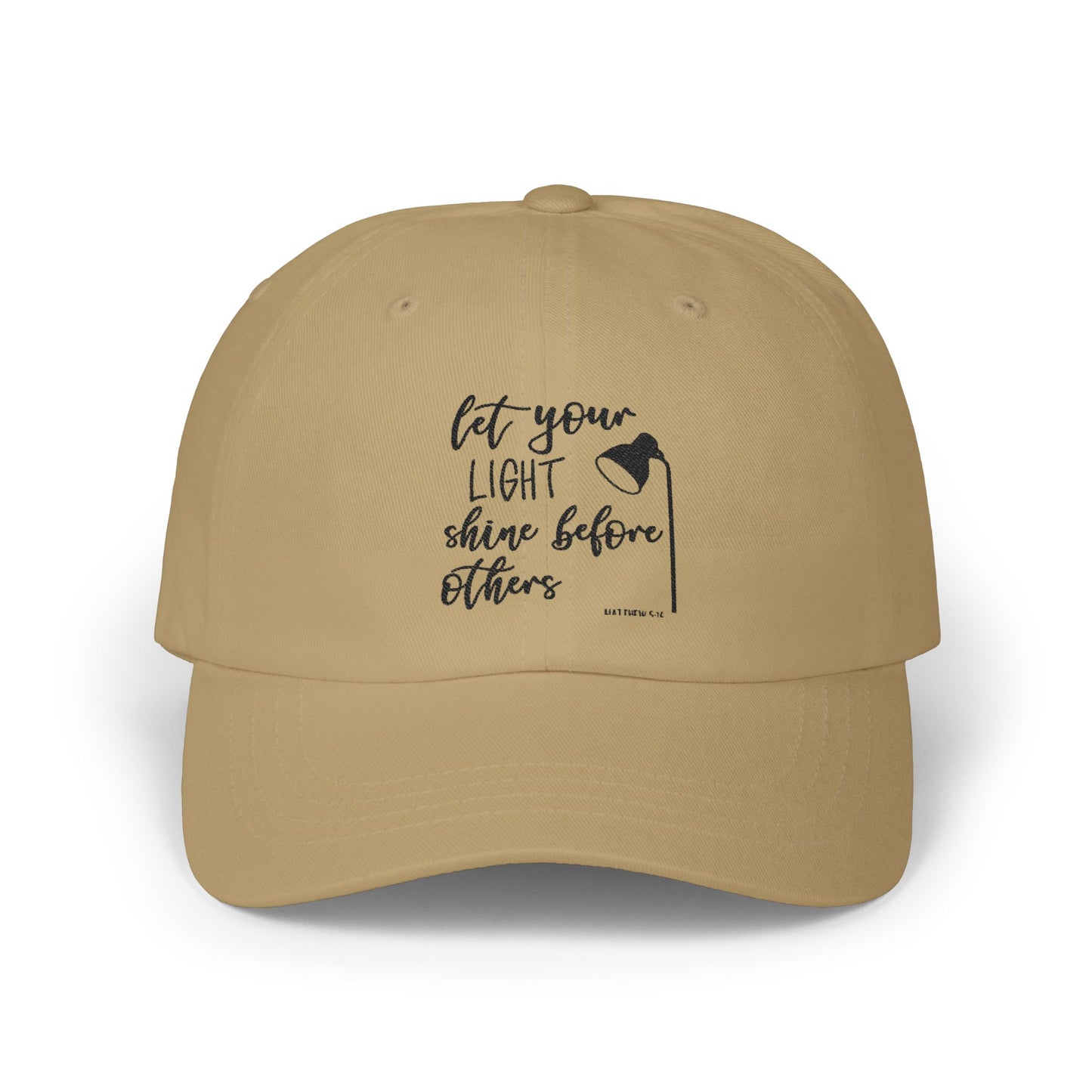 Dad Cap — "Let Your Light Shine Before Others" Inspirational Embroidered Hat