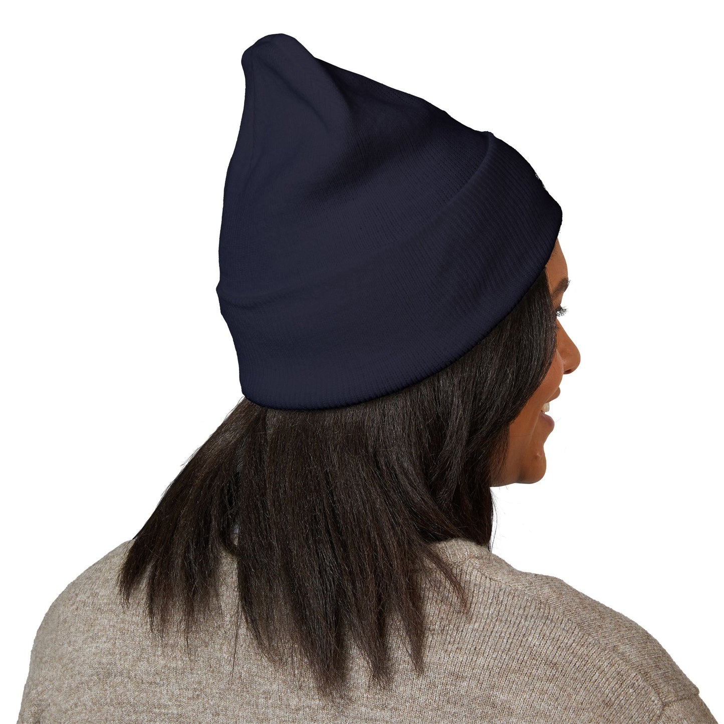 Embroidered Olive 'Let It Be' Cuffed Beanie
