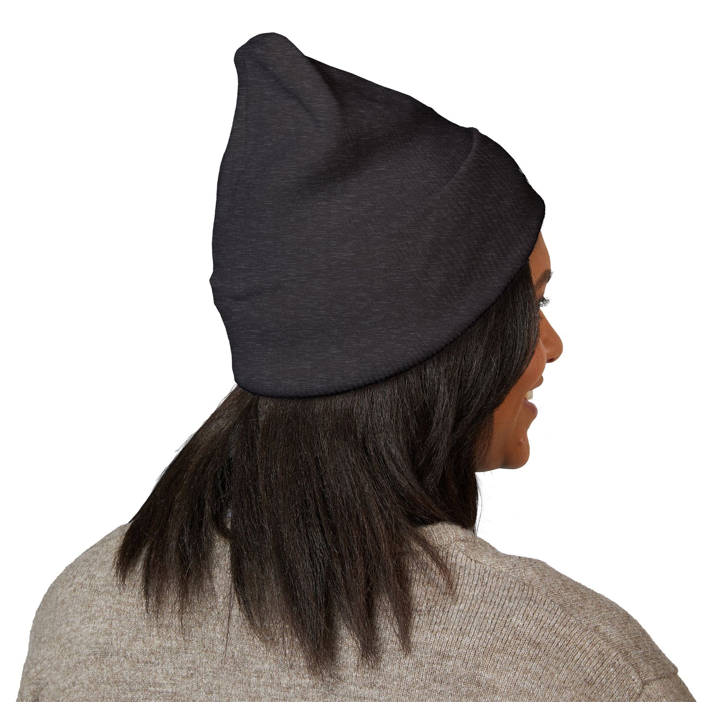 Embroidered Olive 'Let It Be' Cuffed Beanie