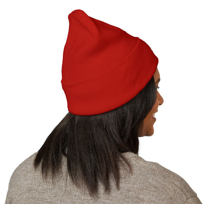 Embroidered Olive 'Let It Be' Cuffed Beanie