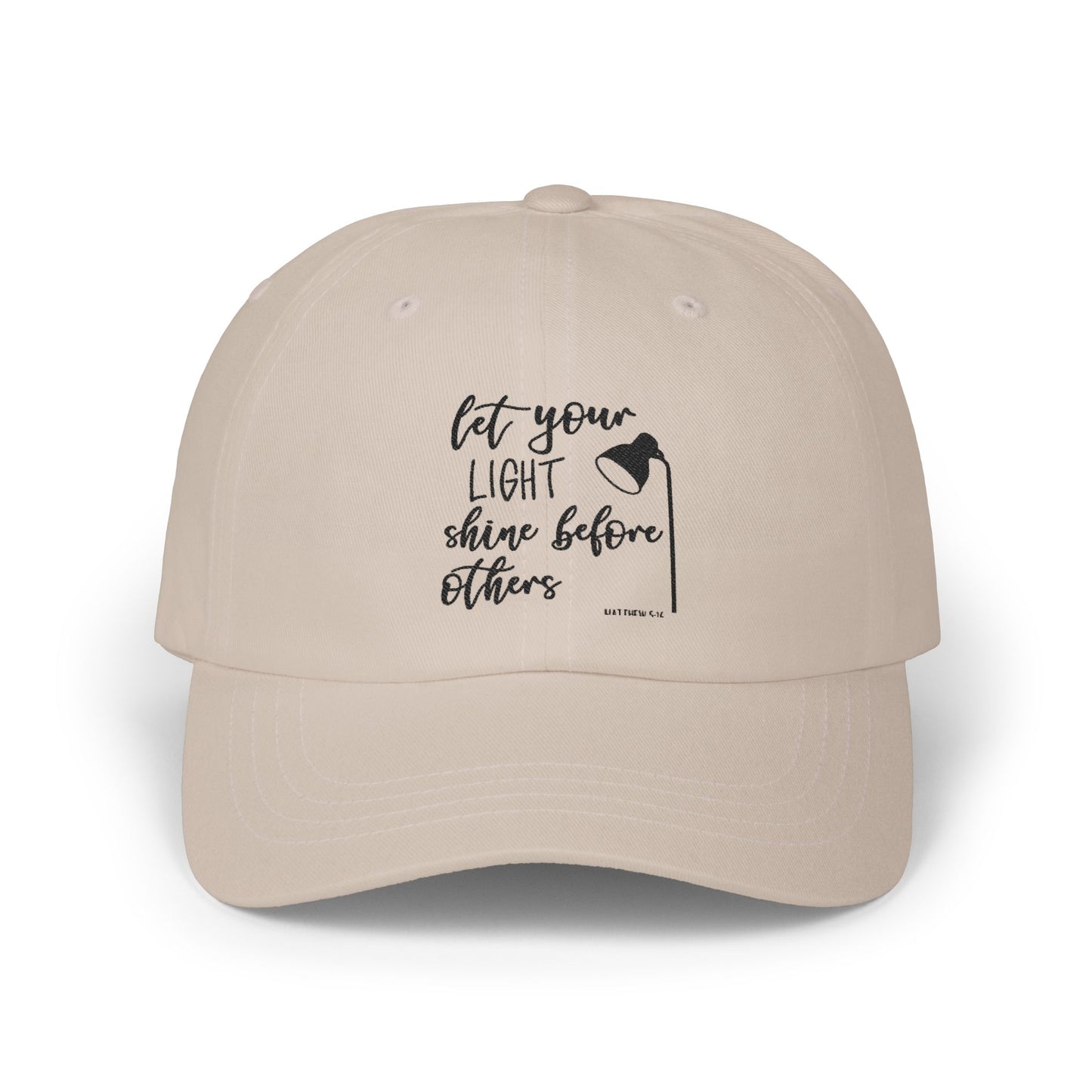 Dad Cap — "Let Your Light Shine Before Others" Inspirational Embroidered Hat